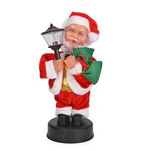 Fun Dancing and Singing 8-inch Light Up Santa Claus with Lamp Decoration